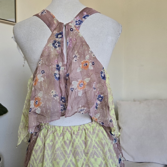 Rebecca Taylor Size 4 Silk 2012 Spring Sleeveless Summer Midi Flowy Tiered Dress - Picture 6 of 10